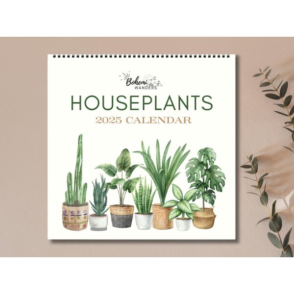 2025 Watercolor Houseplants Wall Calendar, Plant Lover Gift