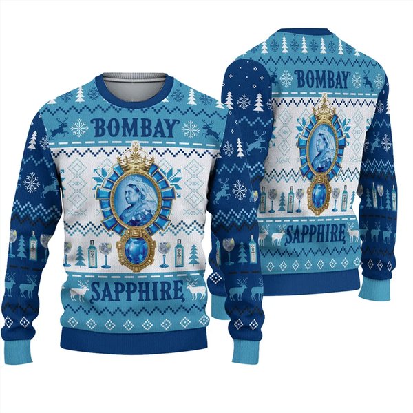 Bombay Sapphire Print Ugly Christmas 3D Sweater-image