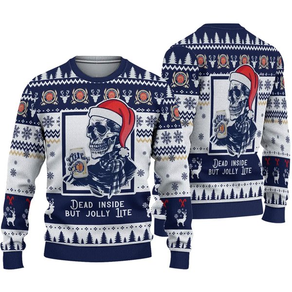 Miller Highlife Santa Hat Christmas Ugly Christmas Sweater-image