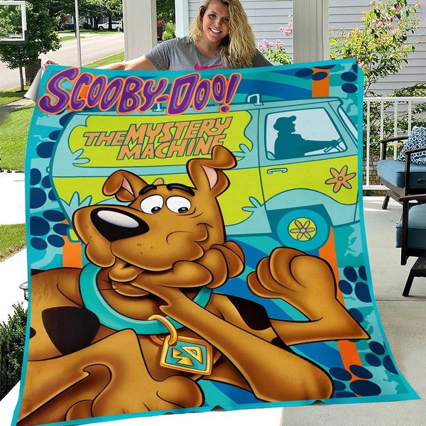 New Scooby Doo Mystery Machine Van Plush Fleece Throw Blanket-image