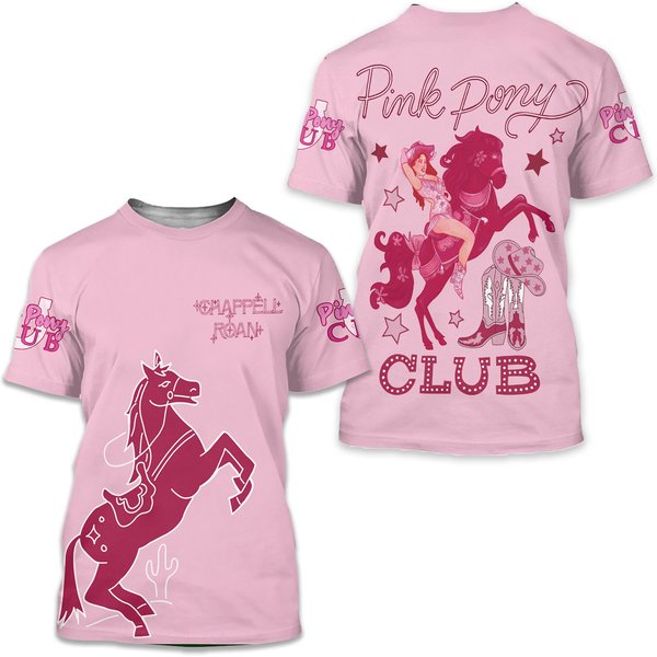 Chappell Roan 3D Shirt, Pink Pony Club Unisex T-Shirt, The Midwest Princess Tour Shirt-image