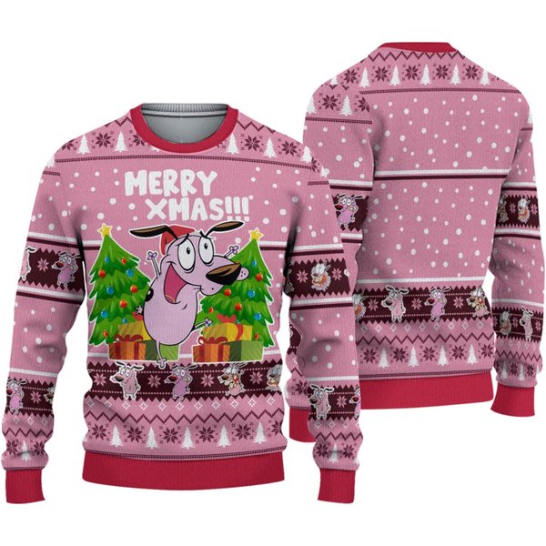 Courage The Cowardly Dog Christmas Ugly Sweater