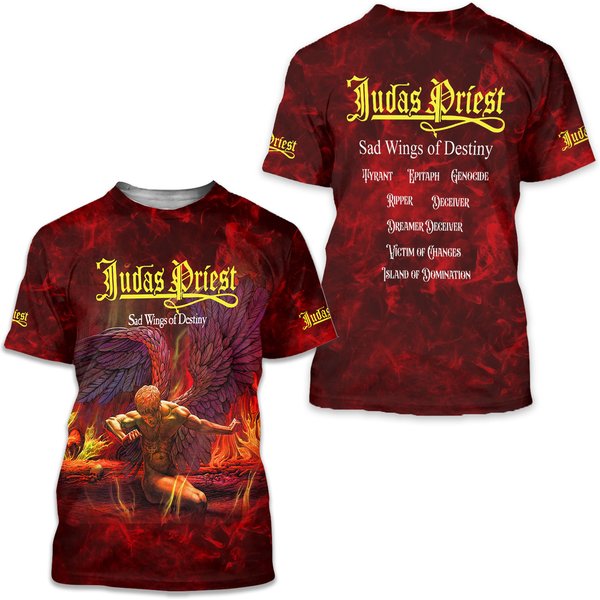 Judas Priest Rock Band Sad Wings Of Destiny 3D T Shirt-image