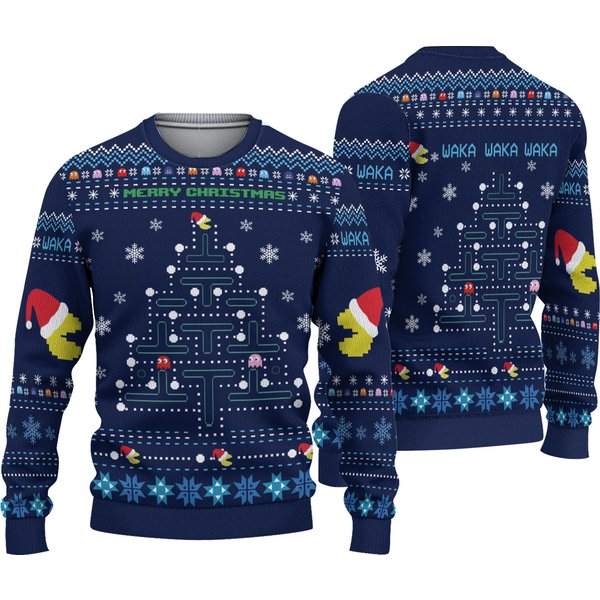 Christmas Pac Man Ugly Sweater-image