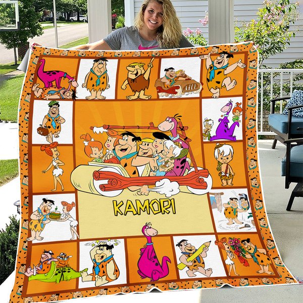 Personalized The Flintstones Blanket The Flintstones Fleece Blanket-image