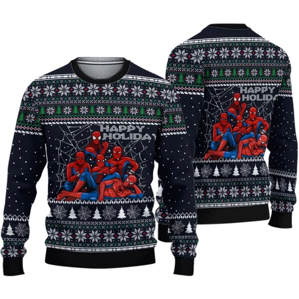 Spider Club, Spider-Verse Ugly Christmas 3D Sweater-image