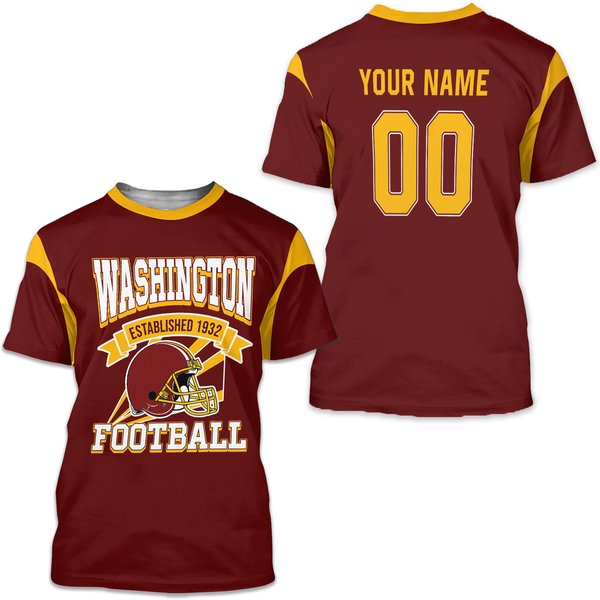 Washington Football Shirt, Football Shirts Customized Your Name And Number-image