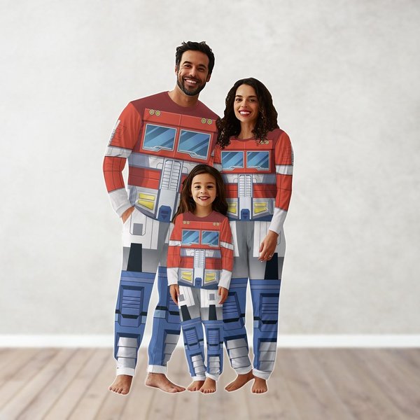 Transformer Optimus Prime Pajamas Set For Family, Optimus Prime Cosplay Costume-image