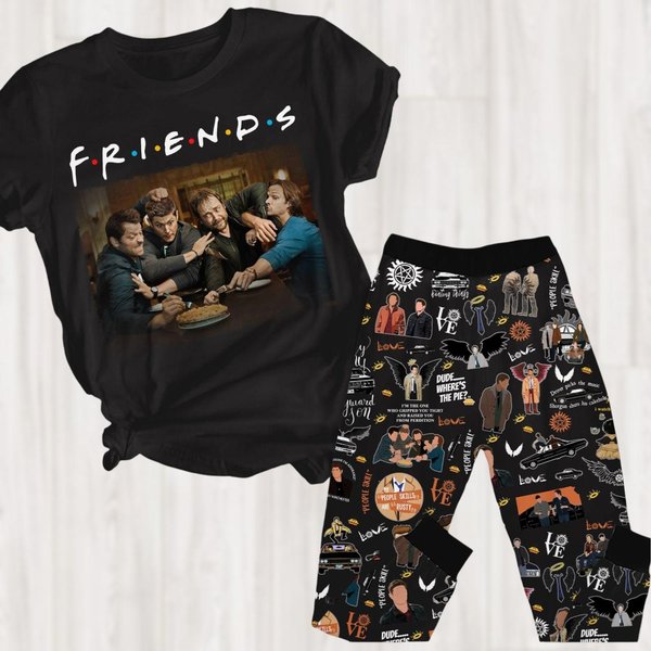 Supernatural Pajamas, Winchester Brothers Pajamas Set, Dean Winchester Pajamas