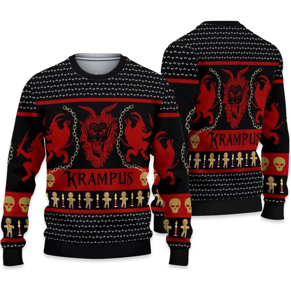 Krampus Ugly Knitted Christmas Sweatshirt-image