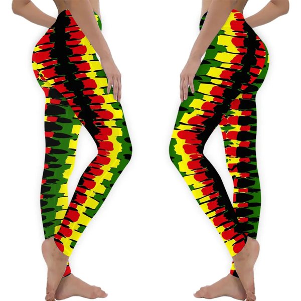 Rasta Tie Dye Stone Leggings-image