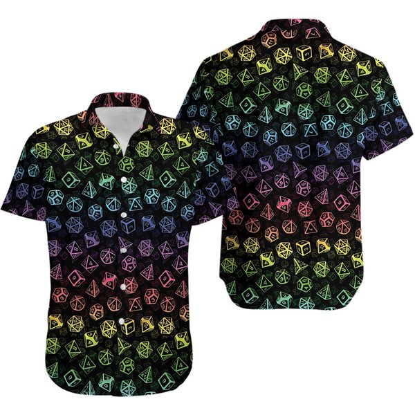 Dnd Rainbow Dice Set Pattern Hawaiian Shirt-image