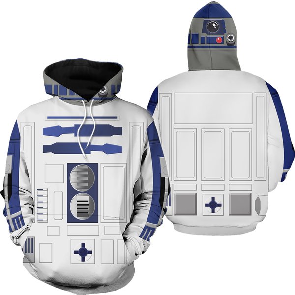 R2 D2 Costumetracksuit 3D Printed Hoodie Joggers Sets-image
