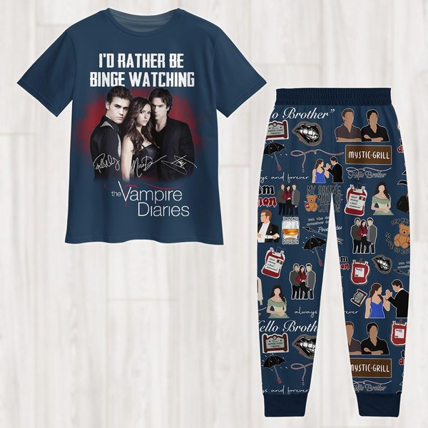 The Vampire Diaries Pajamas, Damon Salvatore Pajamas Pants, Team Salvatore Women Pajamas, Vampire Diaries Merch