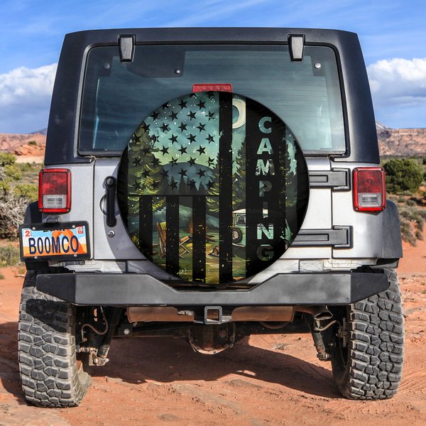 Mountain Camping Tire Cover - Welcome To Our Campsite-image