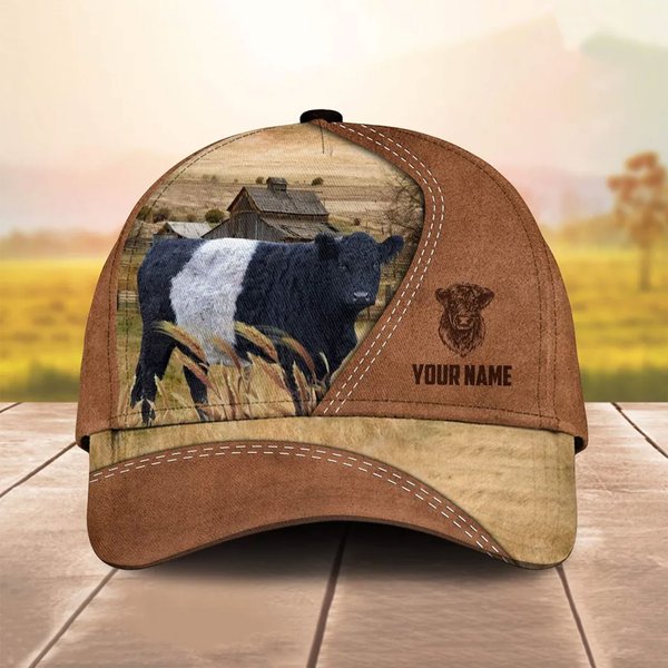 Belted Galloway Customized Name Brown Baseball Cap-image