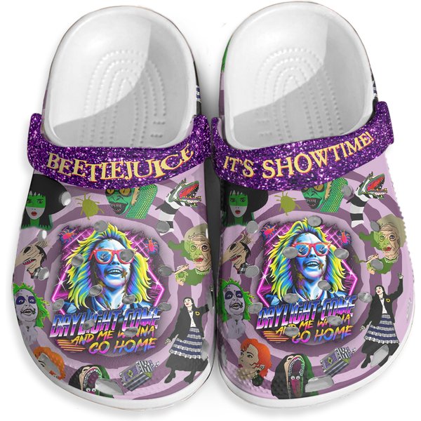 Halloween Horror Movie Clogs Shoes, Beetle Juice Scary Character Clogs-image