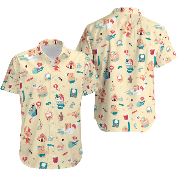 Ren And Stimpy Patterns Hawaiian Shirt-image