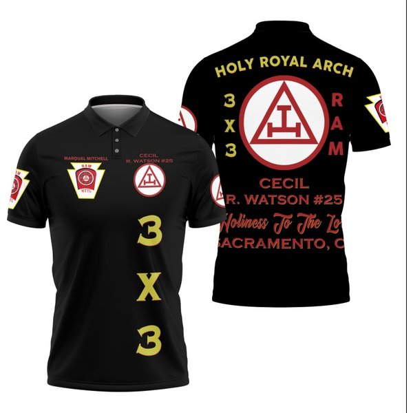 Custom Name Holy Royal Arch Masonry York Rite Freemasonry Mason Polo Shirt-image