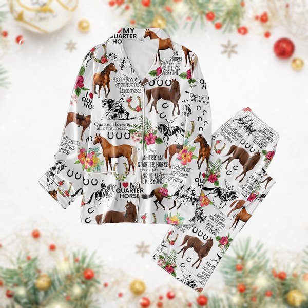 Christmas Horse Pajamas Set-image