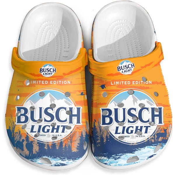 Yellow Light Beer Clogs Shoes, Busch Latte Clogs-image
