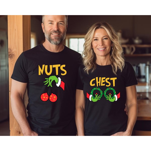Chest Nuts Shirt, Christmas Couple Shirts, Chest And Nuts-image