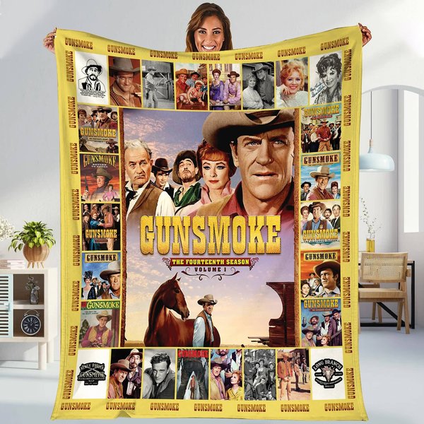 Gunsmoke Blanket | Matt Dillon Galen Adams Blanket | Gunsmoke 65th Anniversary Throw Blanket