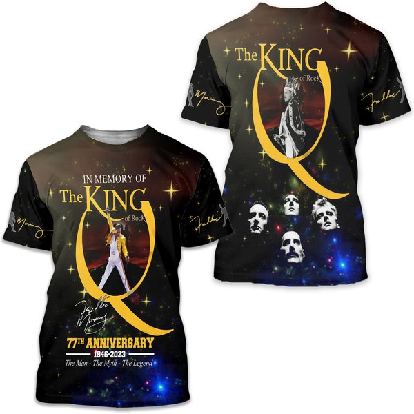 Freddie Mercury 77 Anniversary 3D T-Shirt-image
