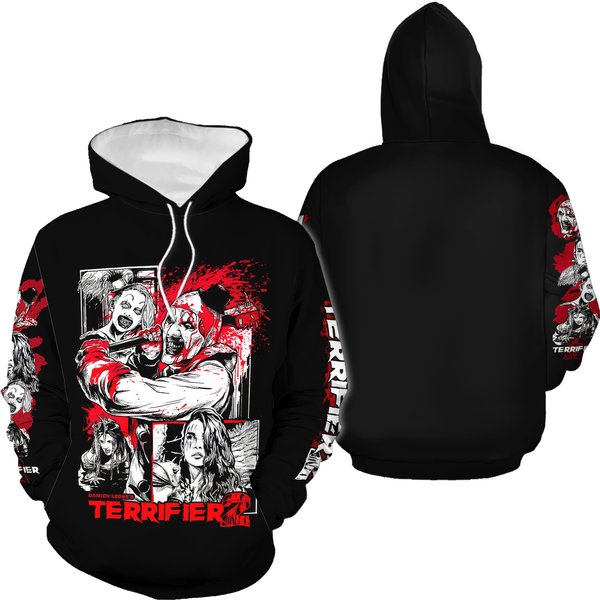 Terrifier Movie Trendy Hoodie Joggers Sets,Halloween Art The Clown Jogger, Horror Fan Lover Gift-image