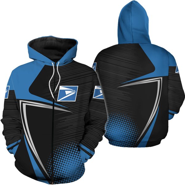 Us Postal Worker Zip Hoodie, Postal Worker Zip Hoodie 3D-image