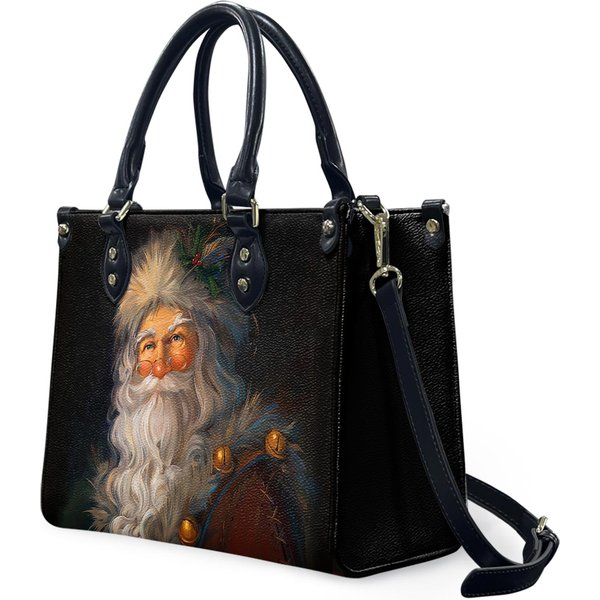 Woodland Santa Leather Bag, Christmas Bag, Santa Handbag