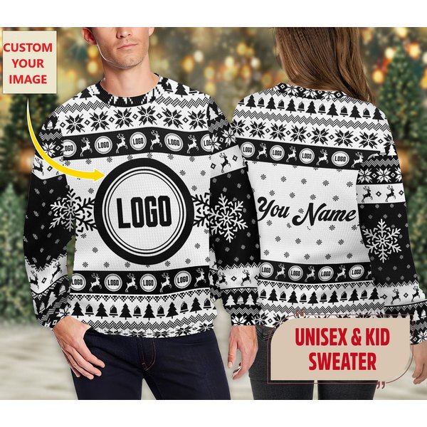 Custom Logo Company Ugly Sweater, Personalized Custom Logo 3D Ugly Christmas-image
