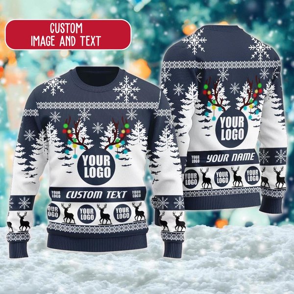 Personalized Custom Logo 3D Ugly Christmas Sweater, Custom Company Logo-image