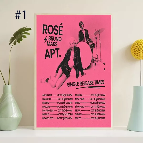 Rose And Bruno Mars Apt New Cd Single Cover Poster-image