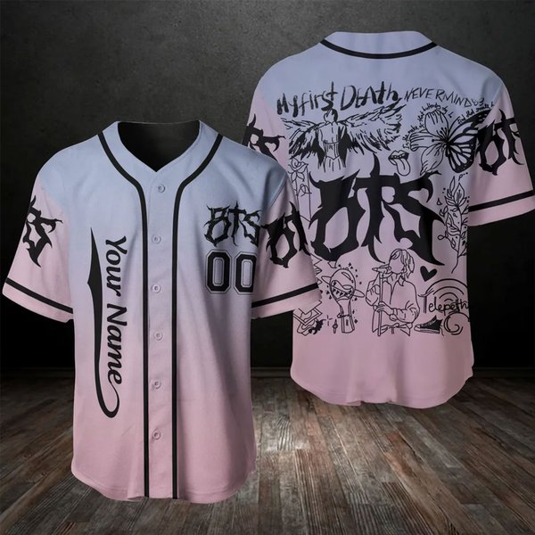 Bts Kpop Doodle Art Baseball Jersey-image