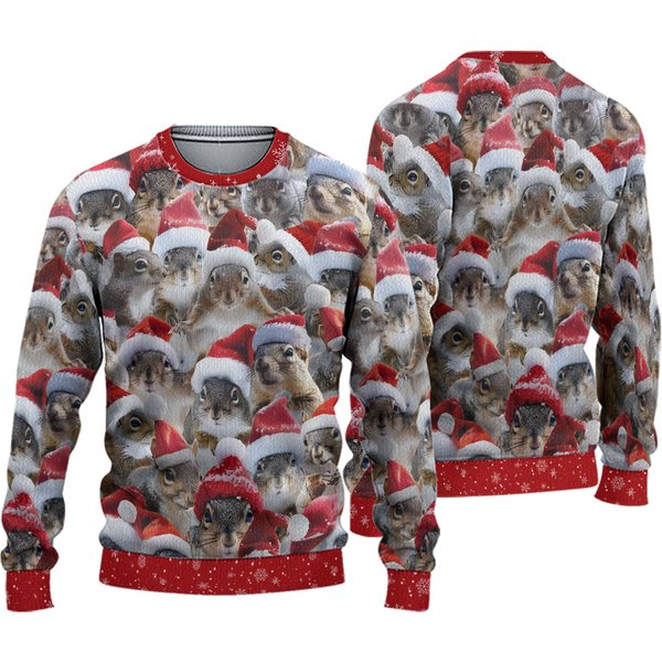 Christmas Squirrel Ugly Sweater, Squirrel Christmas-image
