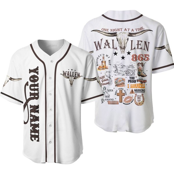 Personalized Wallen Baseball Jersey, Custom Name Country Music Jersey-image