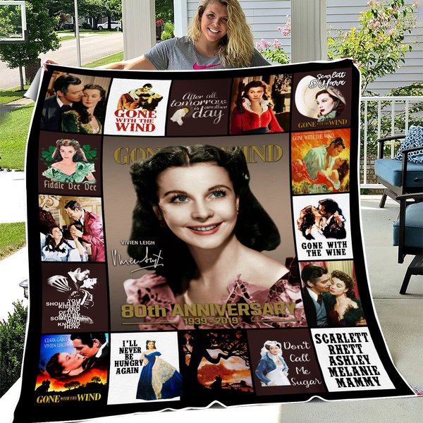 Fan Gift 85Th Anniversary Gone With The Wind 1939 - 2024 Fleece Blanket-image