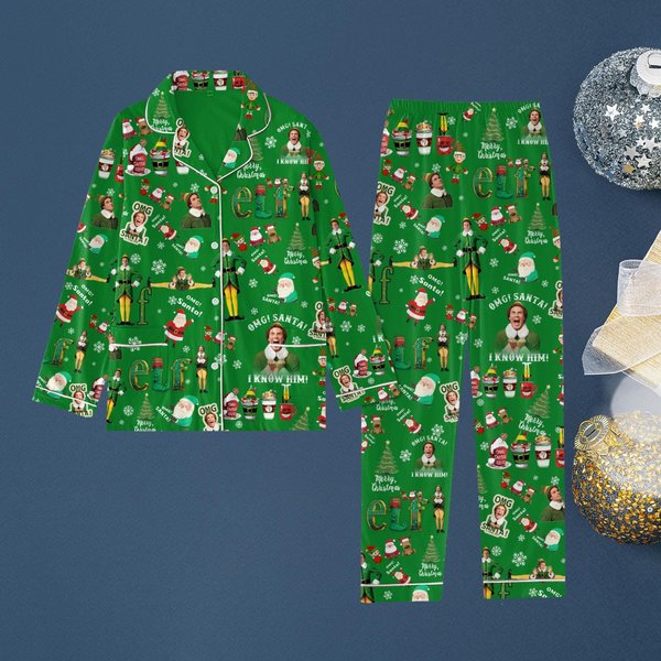 Elf Christmas Pajamas Set, Elf Movie Women Pajamas, Christmas Family Matching Pajamas