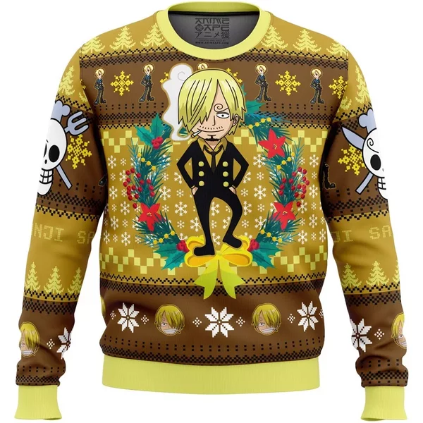 Christmas Sanji Op Pirates Ugly Christmas Sweater - Anime Festive Style-image