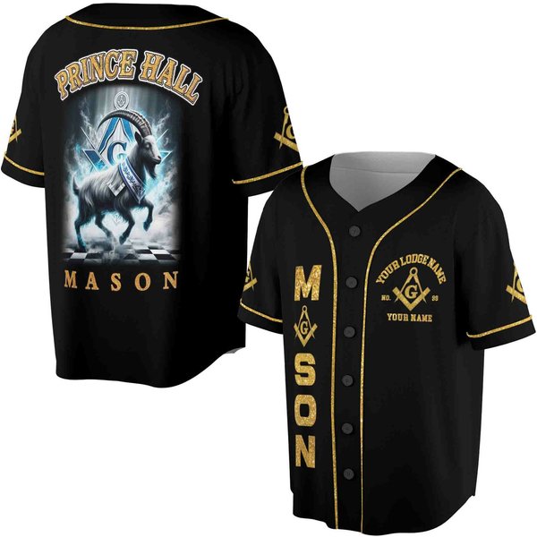 Personalized Freemason Prince Hall Custom Baseball Jersey S-5Xl-image