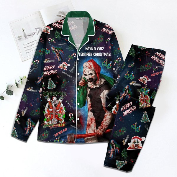 Christmas Terrifier Pajamas Set, Terrifier 3 Holiday Pjs, Scary Movie Gifts-image