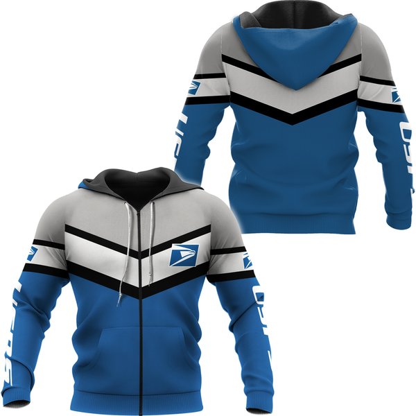 Us Postal Worker Zip Hoodie, Postal Worker Zip Hoodie 3D-image