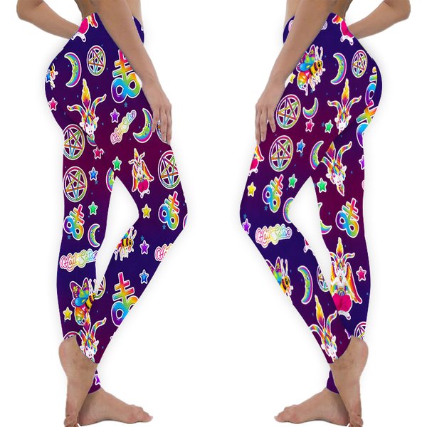 1997 Neon Rainbow Baphomet Leggings