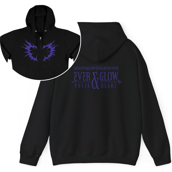 Everglow 2024 Us Tour: Pulse & Heart Zip Hoodie, Everglow Zombie Album Zip Hoodie