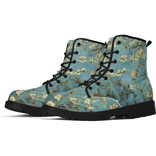 Vincent Van Gogh's Almond Blossom Vintage Women's Canvas Boots-image