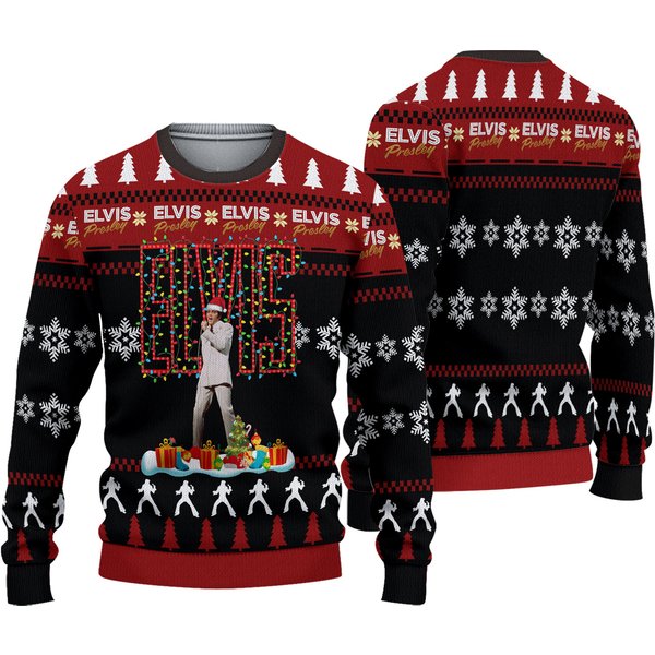 Christmas Elvis Presley Ugly Sweater, Elvis Ugly Sweater-image