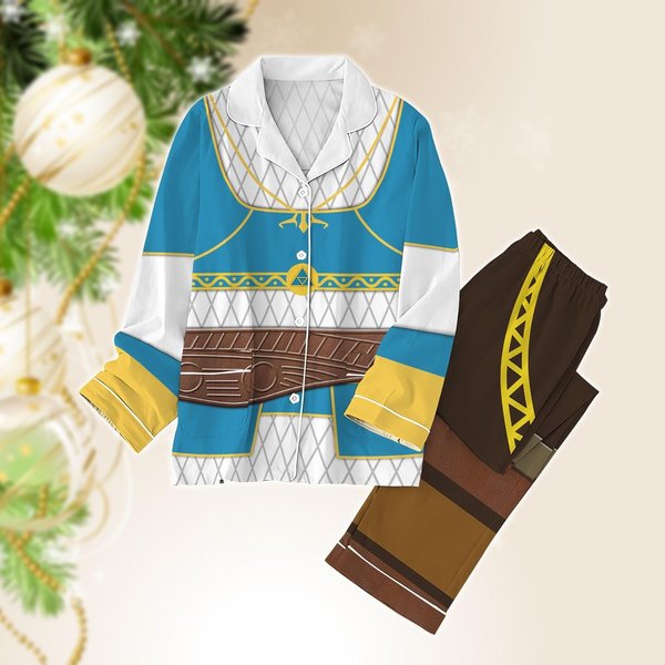 Zelda Link Tunic Pajamas Set, Zelda Cosplay Pj Set, Costume Cosplay Holiday Pajamas, Tears Of The Kingdom Pjs Christmas-image