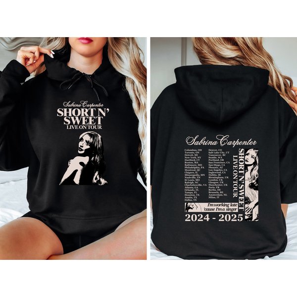 Short N' Sweet Live On Tour Double Sided Hoodie, Sabrina Carpenter Music Tour Hoodie