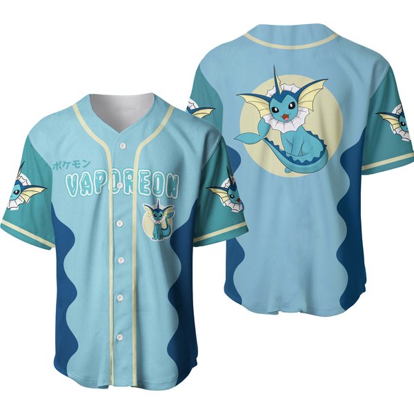 Pkm Vaporeon Anime Baseball Jersey-image